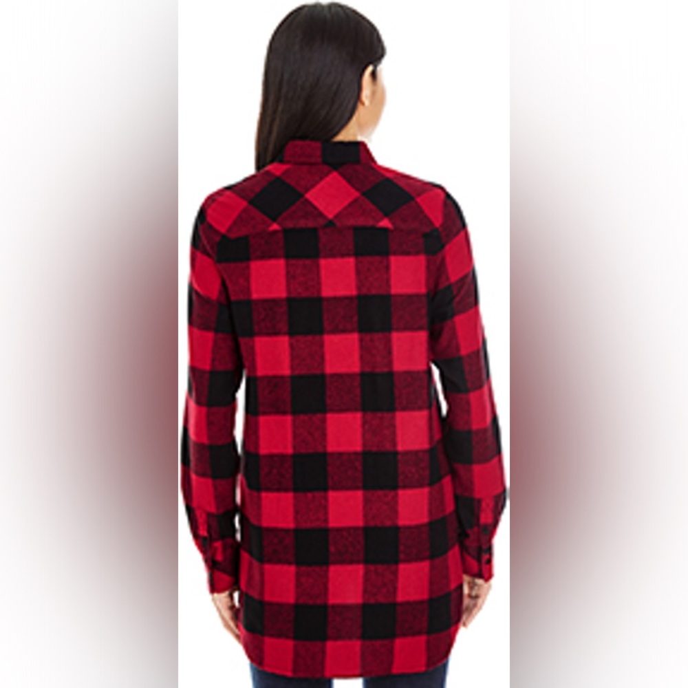 Burnside Vintage Plaid Boyfriend Flannel Shirt Red Black Large Huskers Nebraska - Picture 6 of 16